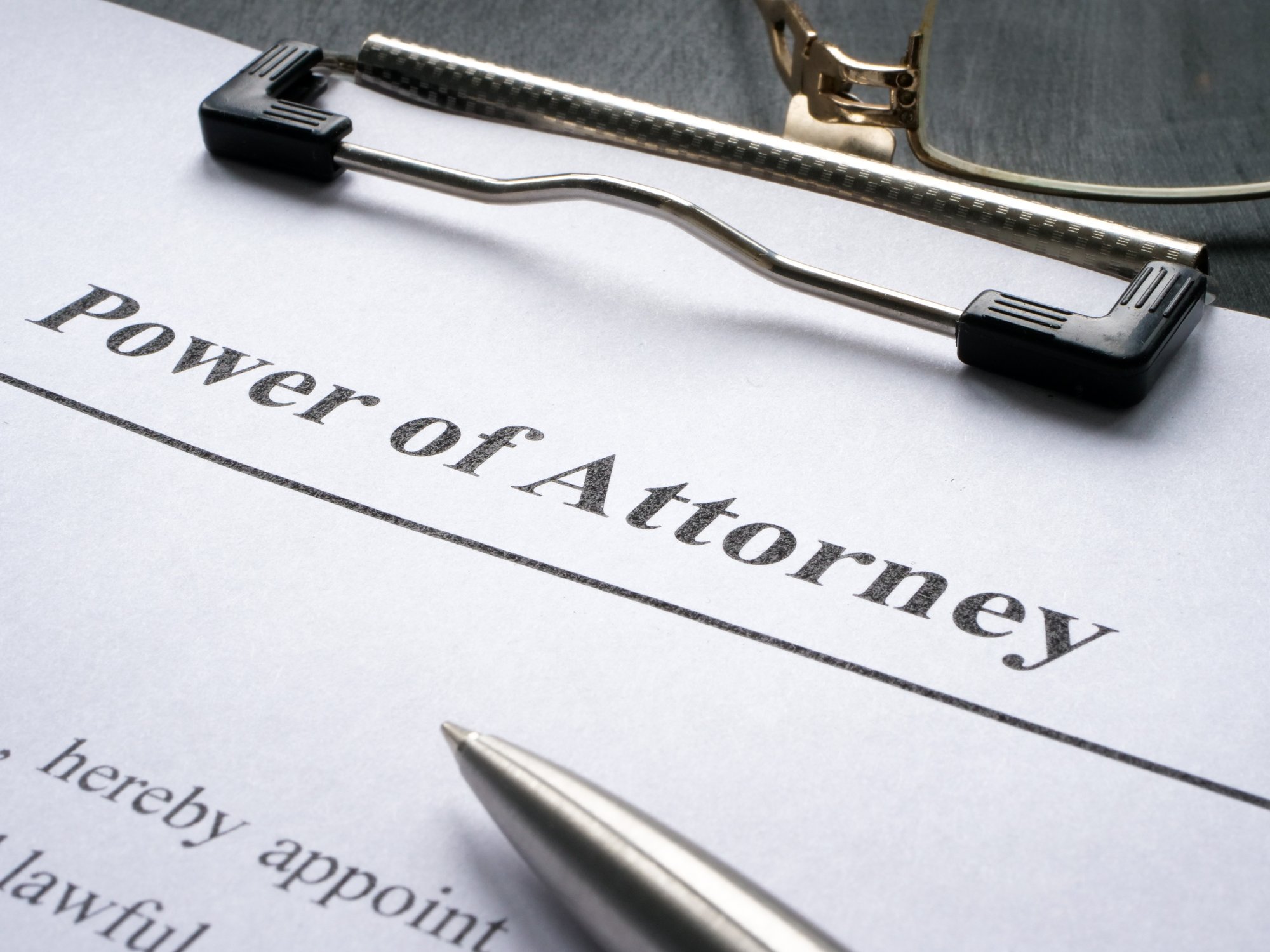 Power of Attorney Stock Image